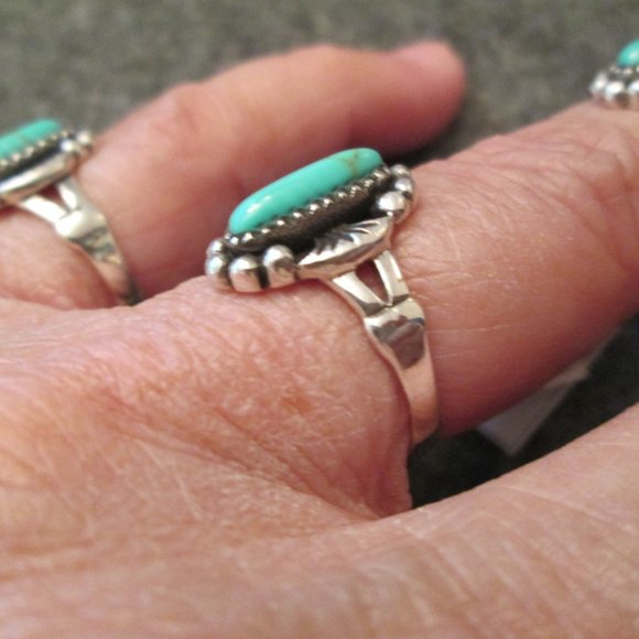 Dainty Native American Sterling Silver & Turquoise Ring, Southwestern,925 ring - Picture 6 of 11